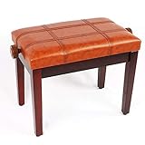 NURUGURE Klavierhocker, Frisiertischhocker, verstellbare Klavierbank, Keyboardbank, Pu-Leder,...