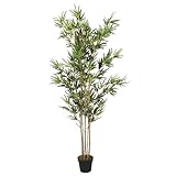 CIADAZ Bambusbaum Künstlich 1380 Blätter 200 cm Grün, Künstliche Pflanzen Deko, Kunstpflanzen...