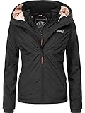 MARIKOO leicht gefütterte Damen Übergangsjacke kurz Outdoor-Jacke mit kuscheligem...