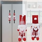 FHXBELTQ Weihnachts-Kühlschrank-Griffabdeckungen, Set mit 2 Stück, 3D-Weihnachtsmann-Dekoration,...