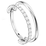 WiDream G23 Titan Knorpelohrring gestapelter Clicker, Hoop Helix Double Nose Ring, Nasenring Silber,...