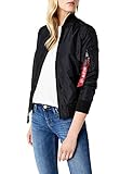 Alpha Industries Damen Ma-1 TT Bomberjacke, Schwarz (Black 03), Medium