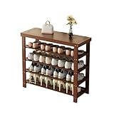 Banc de Rangement à Chaussures Avec siège, en bambou, idéal Pour l'entrée, le Couloir, le Salon,...