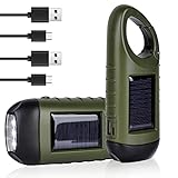 Aicharynic 2PCS LED Taschenlampe Handkurbel, Taschenlampen Kurbel mit USB Handy Ladefunktion Solar...