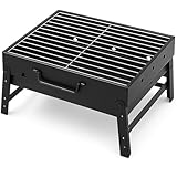Tragbarer Holzkohlegrill im Kofferformat – Kompakter Grill mit Griff und entnehmbarem...