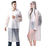 Aolegoo 2 Stück Regenponcho, Wiederverwendbarer, Tragbarer Unisex-Regencape für Fahrrad, Wandern,...