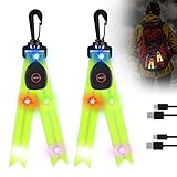 LED Blinklicht Schulranzen - 2er USB Aufladbar Kinder Reflektoren Blinklicht Schulranzen...