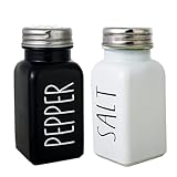 2-teilige Salz- und Pfefferstreuer-Sets, Gewürzflaschen aus schwarzem und weißem Glas aus...