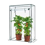 KANWOD Gewächshaus Garten mit Aufrollbarer Tür - Tomatengewächshaus - Foliengewächshaus...