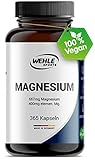 Magnesium 400mg Kapseln hochdosiert - 365 Stück (1 Jahr) 667mg je Kapsel, davon 400mg elementares...