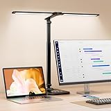 CHARYJOD Doppelkopf Schreibtischlampe LED Dimmbar, Dehnbare LED Schreibtischlampe,Schreibtisch Lampe...