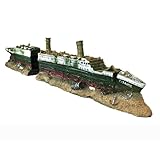 SLOCME Aquarium Titanic Shipwreck Dekorationen - Schiffs Dekorationen aus Harzmaterial, Aquarium...