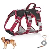 Mehrzweck-Hundegeschirr mit Leine Set, Ausbruchsicheres Anti Zug Hundegeschirr, Anti Zug Geschirr...