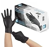 K-MART Einweghandschuhe, Schwarze Nitrilhandschuhe - 100 Stück Handschuhe, Puderfrei & Latexfrei...