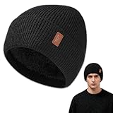 Zyluniy Herren Strickmütze Beanie Mütze Winter Beanie Mütze Warme Fleece Winddichte Wintermütze...