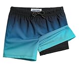 MaaMgic Badehose Jungen Kinder | Schnelltrocknend Kurz Swim Shorts für Kleine | 2 in 1 Badeshorts...