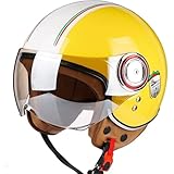 BYFHHHH Vintage-Sommer-Motorradhelm, DOT/ECE-Zugelassener Open-Face-Helm,...