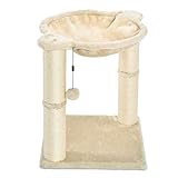 Amazon Basics Katzen-Kratzbaum mit Haus, Hängematte, Bett und Kratzstamm, 41 x 51 x 41 cm, beige