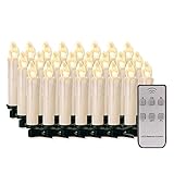 20/30/40/50/60 stk LED Kerzen Lichterkette Kabellos Dimmbar Kerzenlichter Flammenlose...