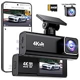 Topabol Dashcam Auto, 4K + 1080P Dashcam Auto Vorne Hinten, WiFi Dash Cam mit 64GB SD Karte, Dual...