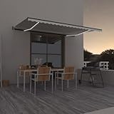 Automatische Gelenkarmmarkise mit LED-Beleuchtung, Windsensor, 500x300 cm, Creme, Aluminiumrahmen,...