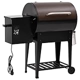 vidaXL Pelletgrill mit Ablage, Pelletsmoker mit Altöl Behälter, Holzpelletgrill mit großem...