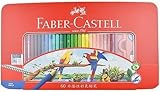 Faber-Castell FC115965ffa Buntstifte, Aquarell, 60 Farben, rote Dose (Bleistift, Pinsel,...