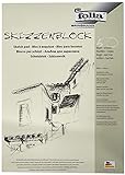 folia 8304 - Skizzenblock, DIN A4, 120 g/qm, weiß, 50 Blatt - hochfeines, weißes Zeichenpapier,...