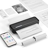 Bisofice X9 Mobiler Drucker Thermodrucker A4, Bluetooth Tragbarer Drucker für Handy, Portable...