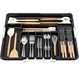 Euqvunn Erweiterbarer Besteckkasten für Schubladen, 6-9 Fächer Verstellbar, mit 2 Abnehmbaren...