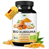 EWL Naturprodukte Bio Kurkuma Kapseln 90 Stück, Kurkuma Pulver aus kontrolliert biologischem Anbau,...