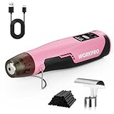 WORKPRO 8V Mini Heißluftpistole mit 4000mAh Akku, 300℃/450℃ Heiztemperatur 30s...