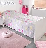 Kuscheli® Kinder Tagesdecke für Kinderbett Prinzessin Spieldecke Kuscheldecke Krabbeldecke...