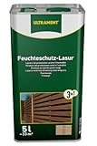 Ultrament Feuchteschutz-Lasur 3-in-1, nussbaum, Holzschutz, 5 Liter