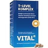 T-Level Testosteron¹ Kapseln - hochdosiert mit Shilajit, Ashwagandha KSM-66®, Maca schwarz,...