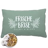 Herbalind Kräuterkissen Frische Brise Salbei Minze 30x20 cm - Erkältungskissen mit Füllung ohne...
