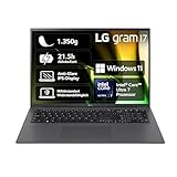2024 LG Gram 17 Zoll Notebook - 1350g Intel Core Ultra7 Laptop (32GB RAM, 2TB Dual SSD, 21,5h...