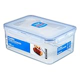 Lock & Lock HPL825 Classic Rectangular Food Container, 2.3L (232 x 165 x 95mm), Clear/Blue