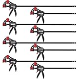 SIIIXS Einhandzwingen Set 8 Stück Schraubzwingen Spanner, Spannweite 152mm/304mm, Dehnbereich...