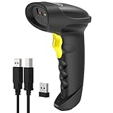 Inateck Barcode Scanner 2D Bluetooth, Wireless QR Code Scanner, 2D Imager mit 2000 mAh Akku, 1...