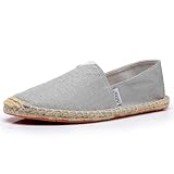 Altxic Herren Komfort Canvas Slip on auf Espadrilles Flache Hellgrau 43 EU