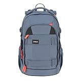 BOLD Lässig Schulrucksack mit Reflektoren und höhenverstellbarem Rückenteil/School Backpack Bold...