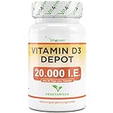 Vitamin D3 20.000 I.E. Depot - 240 Tabletten - Hochdosiert - Laborgeprüft - Vegetarisch - Hohe...