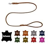 Hundeleine Fettleder kleine Hunde/große Hunde MIT Handschlaufe Made IN Germany 1m - 5m (1,0m X 8mm,...