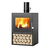 Coolpleasant Holzofen, Großer Kamin, Holzofen Mit Gusseisenrost, Wohnzimmerheizung(Size:60 * 49 *...