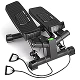 Ultrasport Stepper für Zuhause, Mini Fitness, 2 in 1 Up-Down Swing Steppe mit Power Ropes und LCD...