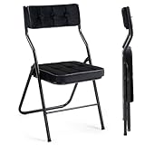 Villeston Polsterte Klappstühle 2er Set - Klappbarer Esszimmerstuhl mit Kissen, Tragbar und...