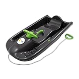 KHW Snow Flyer Lenkschlitten | Anthrazit | Highspeed Rodel ab 6 Jahren | HDPE Performance-Kunststoff...