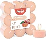 Bolsius - True Scents - 18 Duft theelichter - Pfirsich - Lange Brenndauer von 6 Stunden -...