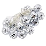 yotutun LED Discokugel Lichterkette, Silber Hängende Spiegel Disco Party Lichter, Mini Discokugeln...